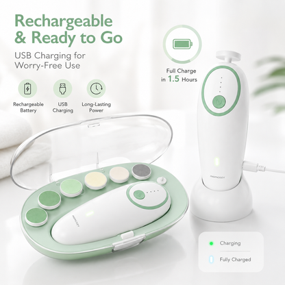 Gentle Baby Nail Trimmer Safe Nail Care for Newborns & Toddler Electric Rechargeable