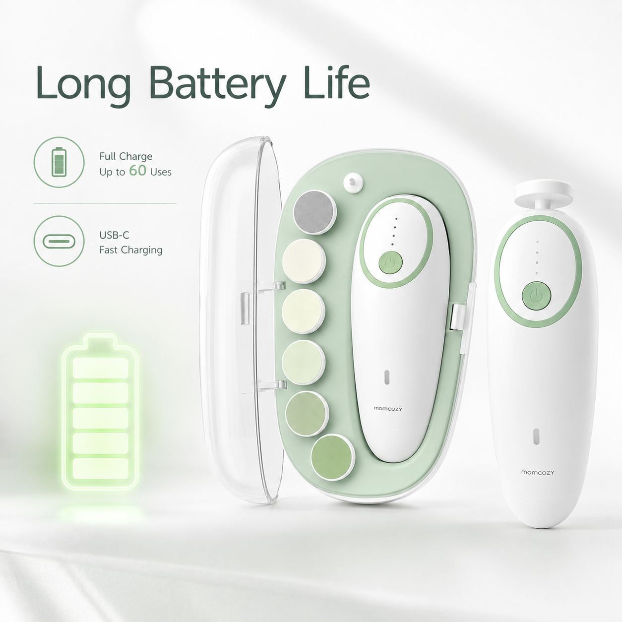 Gentle Baby Nail Trimmer Safe Nail Care for Newborns & Toddler Electric Rechargeable