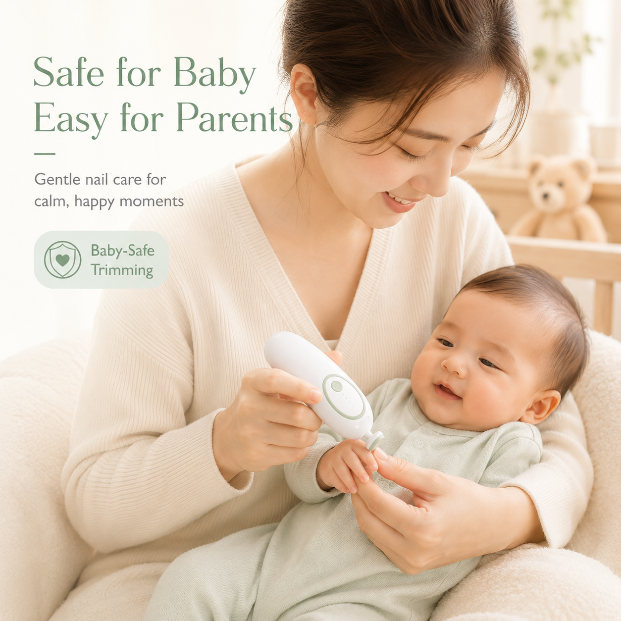 Gentle Baby Nail Trimmer Safe Nail Care for Newborns & Toddler Electric Rechargeable