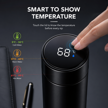Temperature Water Bottle | Smart Vacuum Insulated Thermos Water Bottle ( Pack Of 1 )