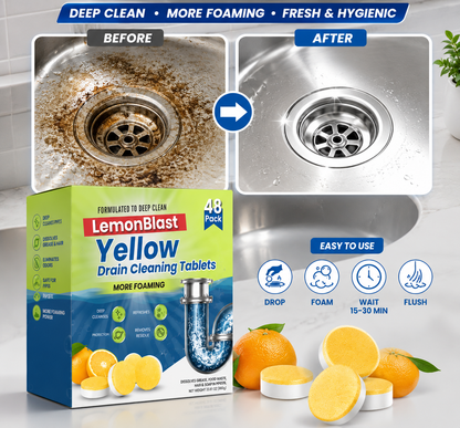 Foaming Drain Cleaning Tablets for Sink, Pipes & Disposal